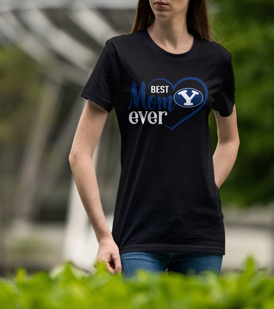 Byu Cougars Best Mom Ever Heart Y T-Shirt