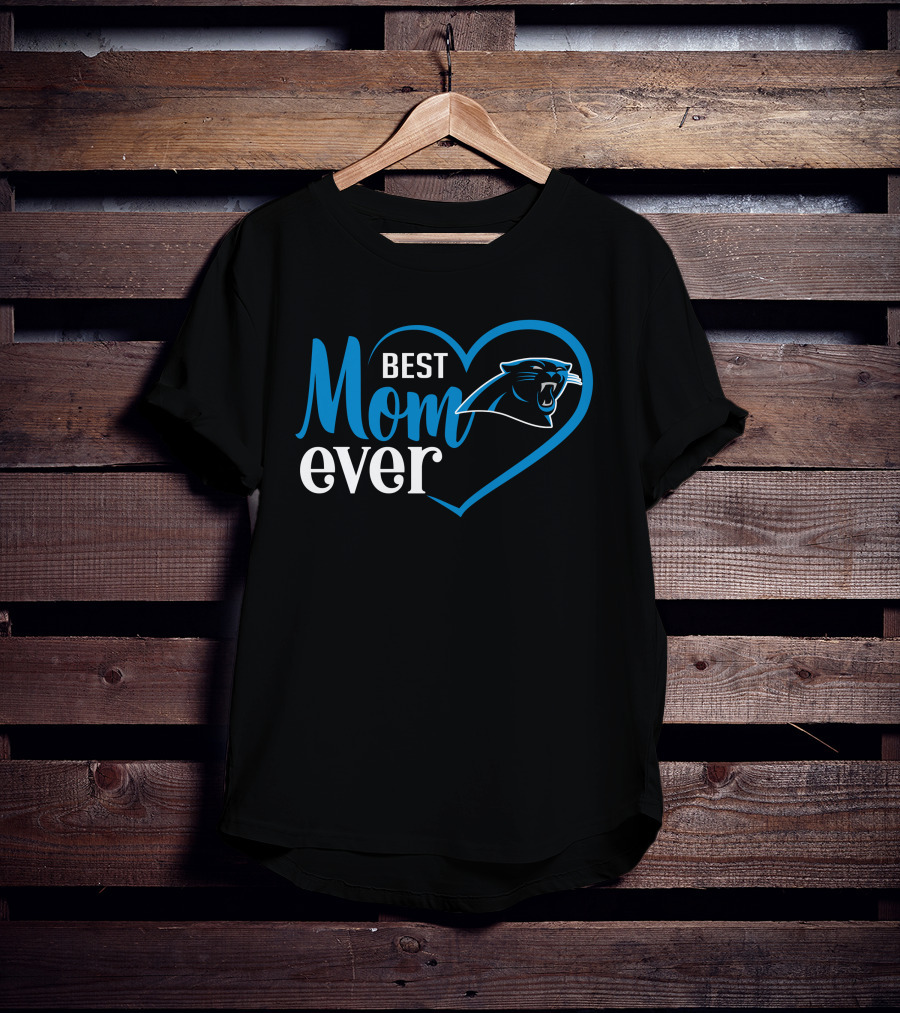 Best Mom Ever Carolina Panthers Heart T-Shirt