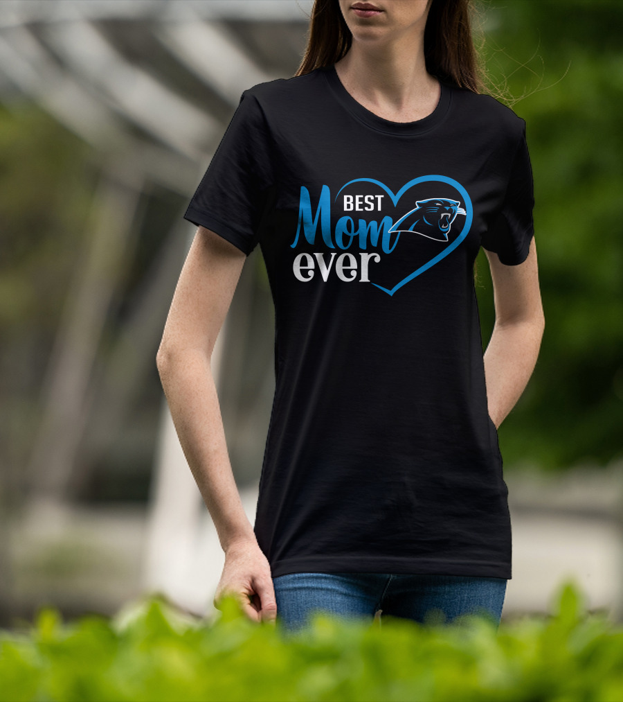 Best Mom Ever Carolina Panthers Heart T-Shirt