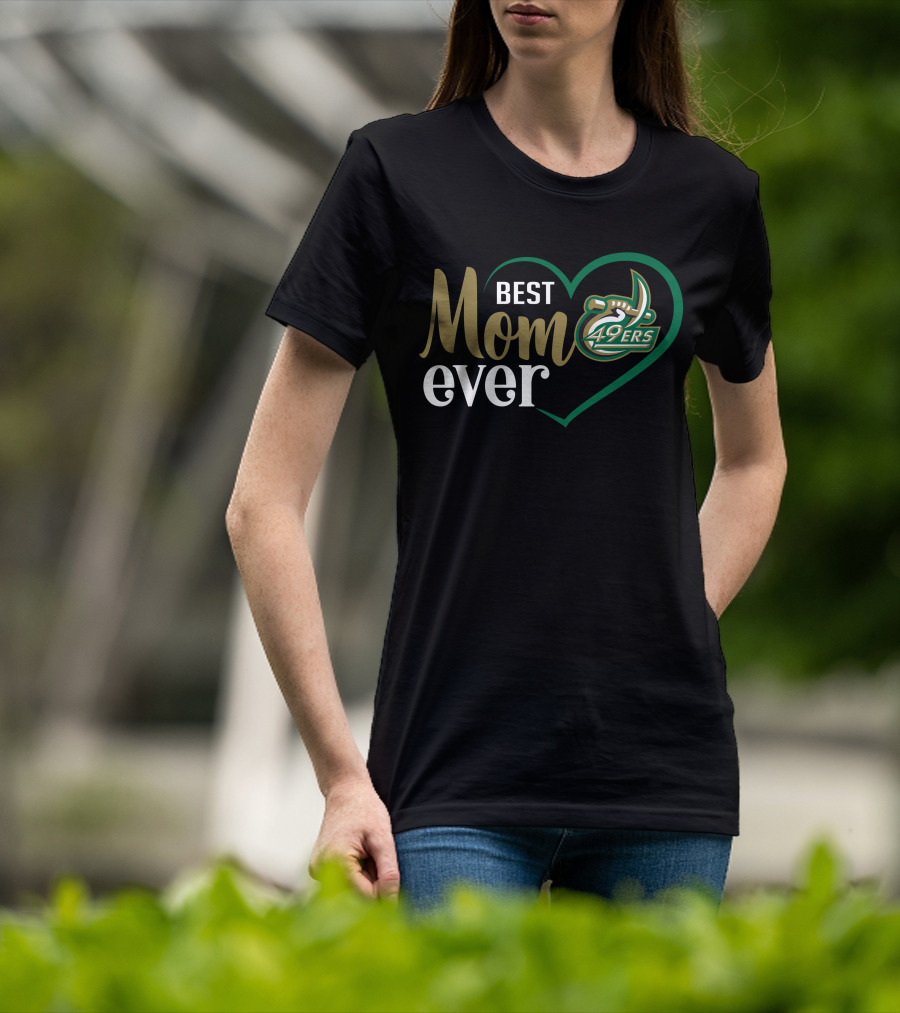 Charlotte 49ers Best Mom Ever Heart T-Shirt