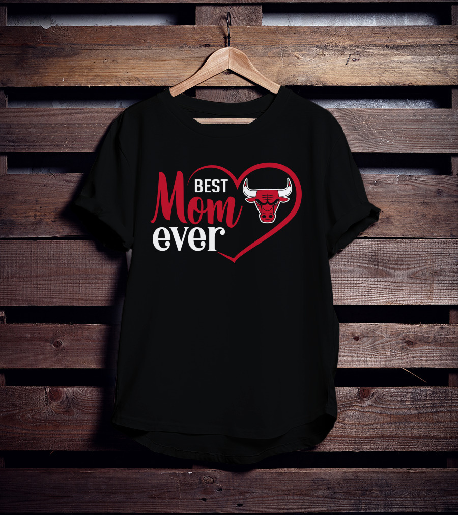 Chicago Bulls Heart Best Mom Ever T-Shirt