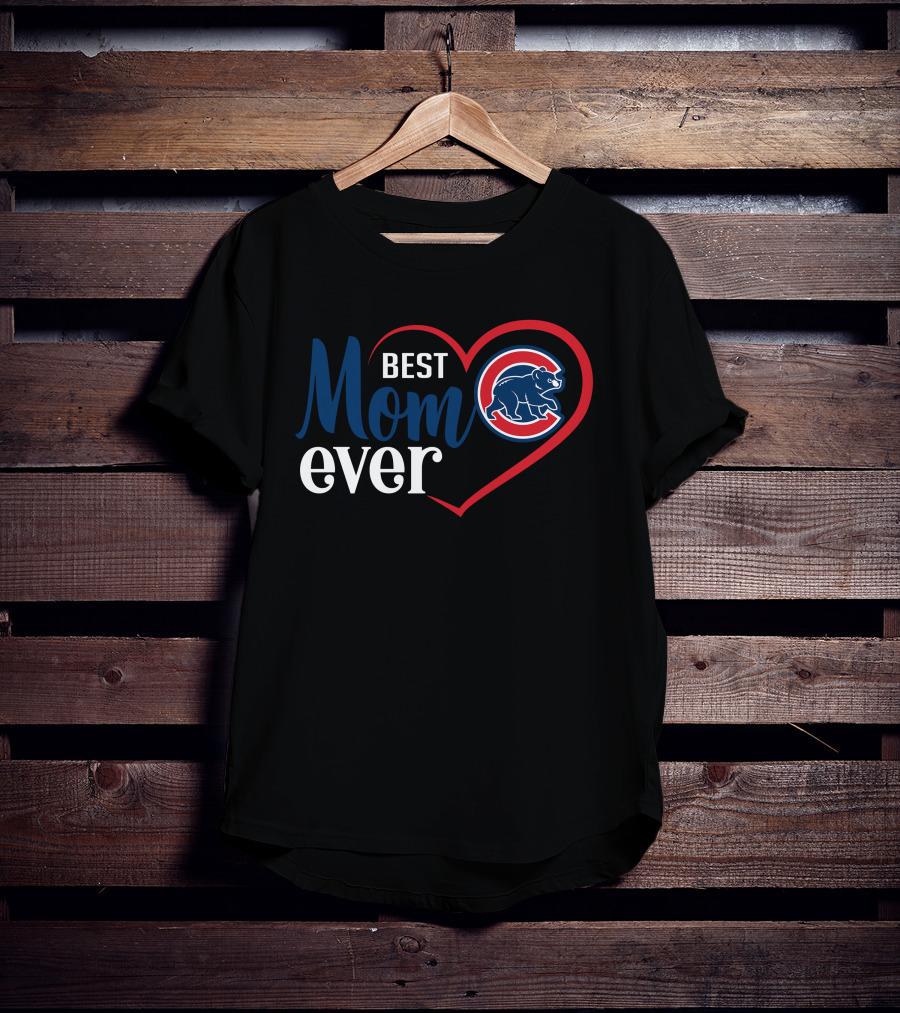 Chicago Cubs Best Mom Ever Heart T-Shirt