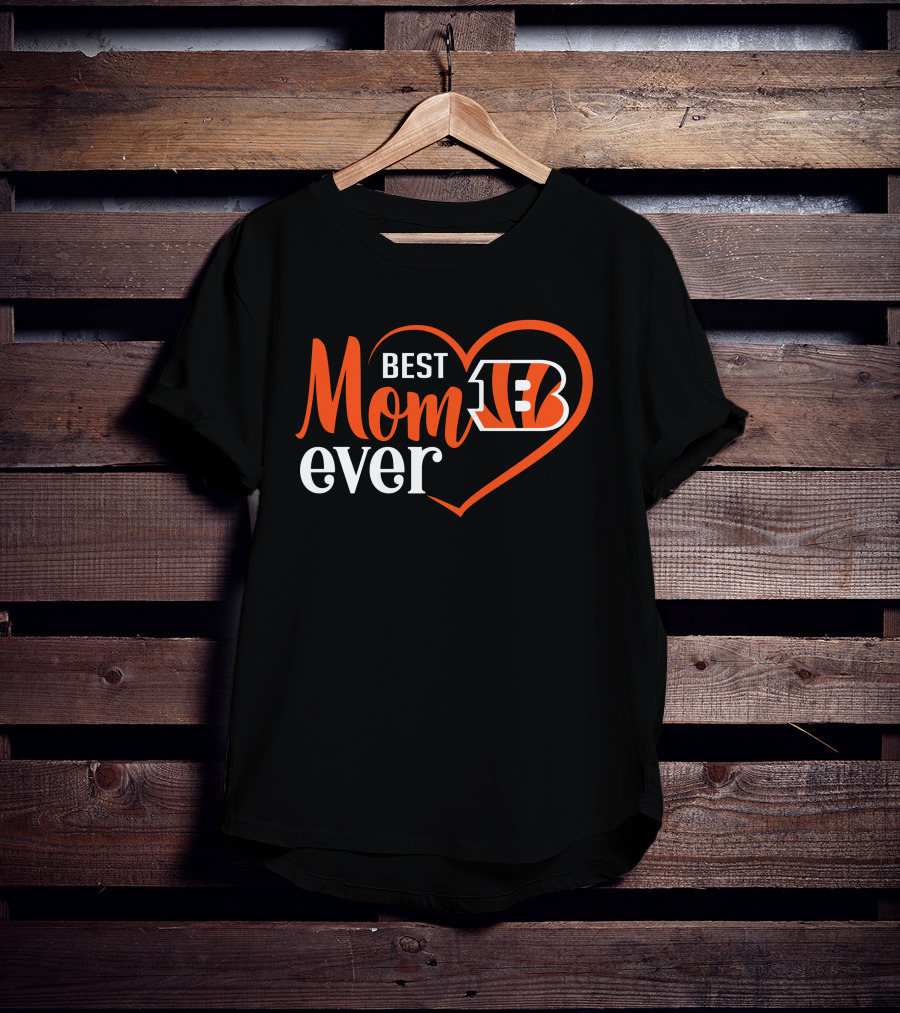 Cincinnati Bengals Best Mom Ever Heart T-Shirt