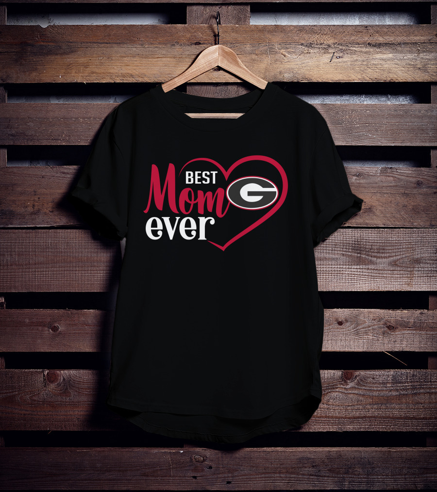 Georgia Bulldogs Best Mom Ever Heart T-Shirt