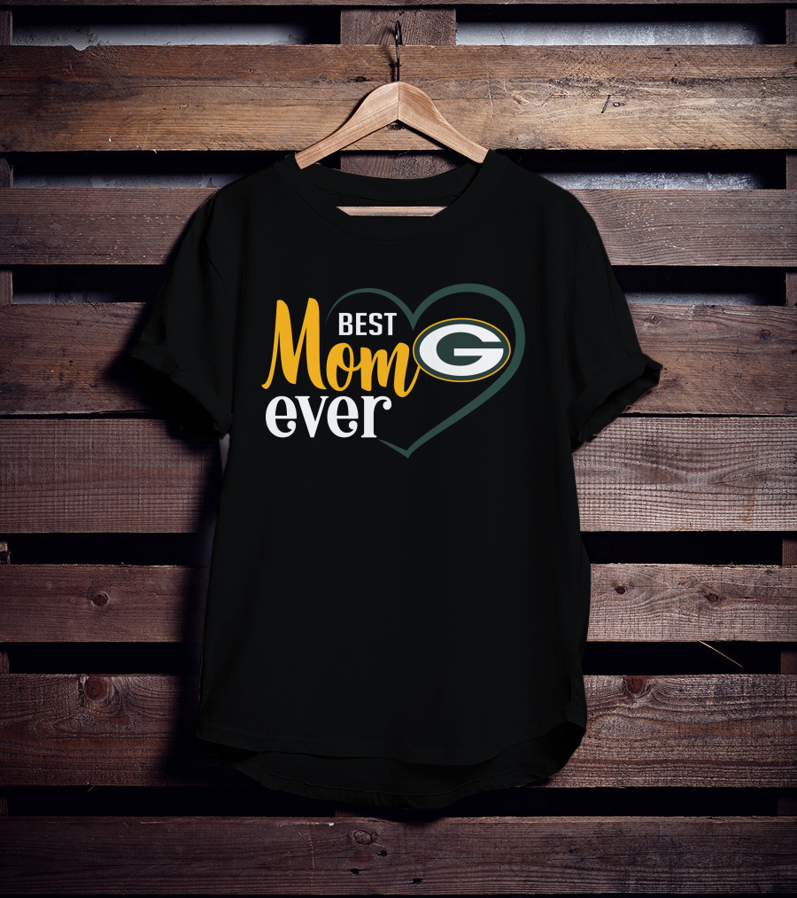 Green Bay Packers Best Mom Ever Heart T-Shirt