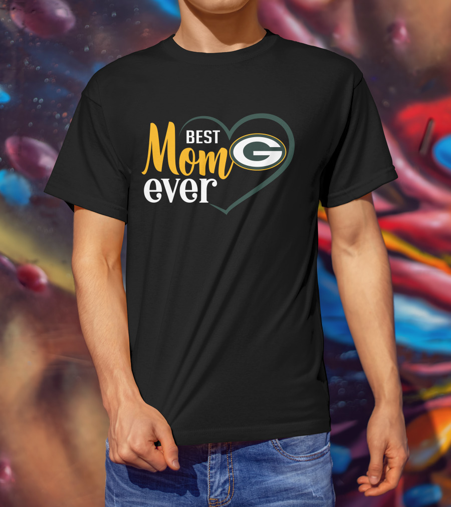 Green Bay Packers Best Mom Ever Heart T-Shirt
