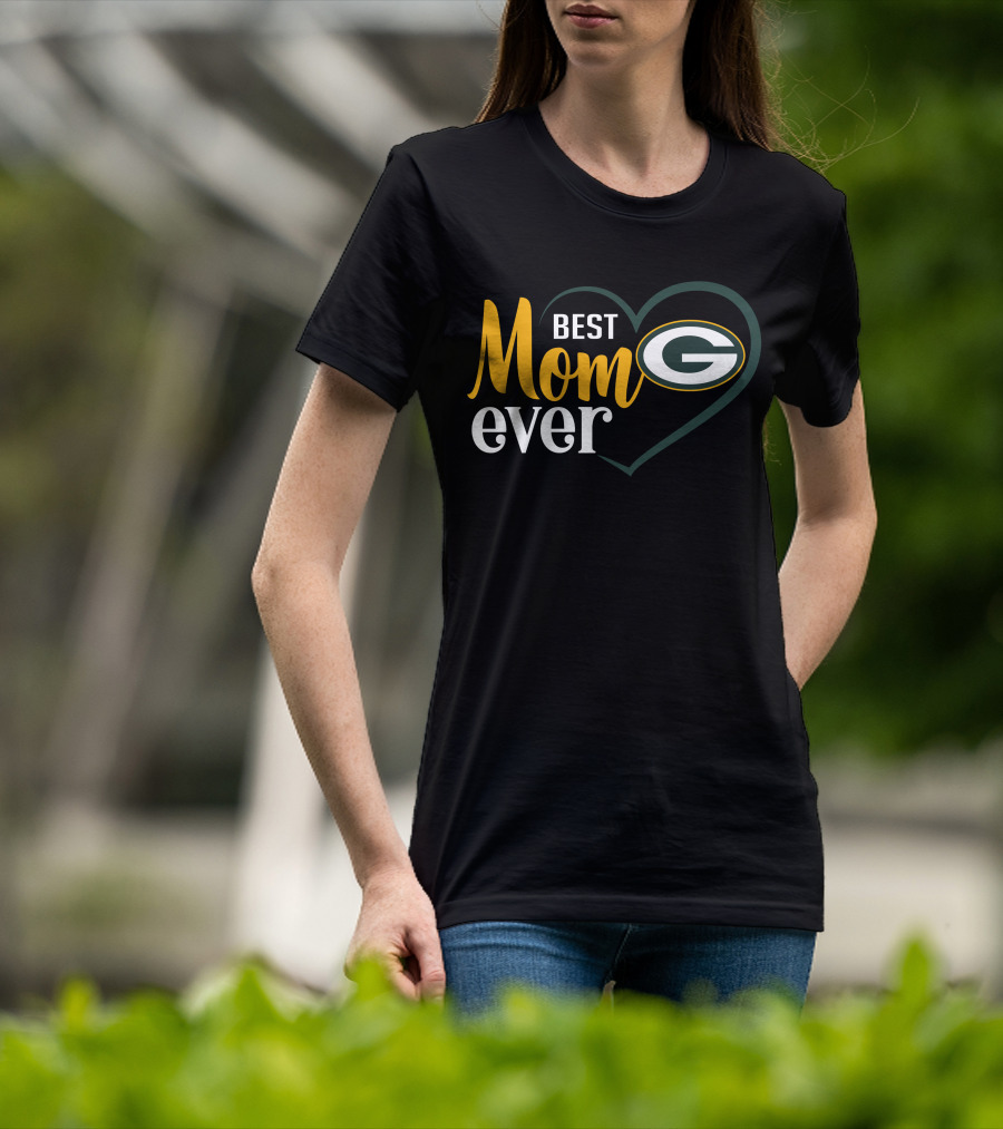 Green Bay Packers Best Mom Ever Heart T-Shirt