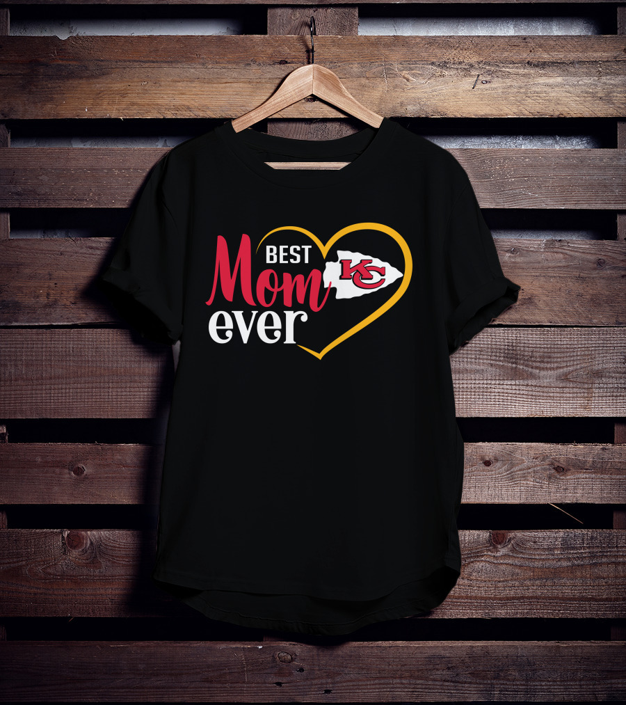 Best Mom Ever Kansas City Chiefs Heart T-Shirt