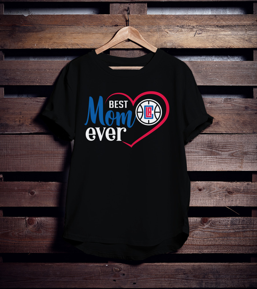 La Clippers Best Mom Ever Basketball Heart T-Shirt