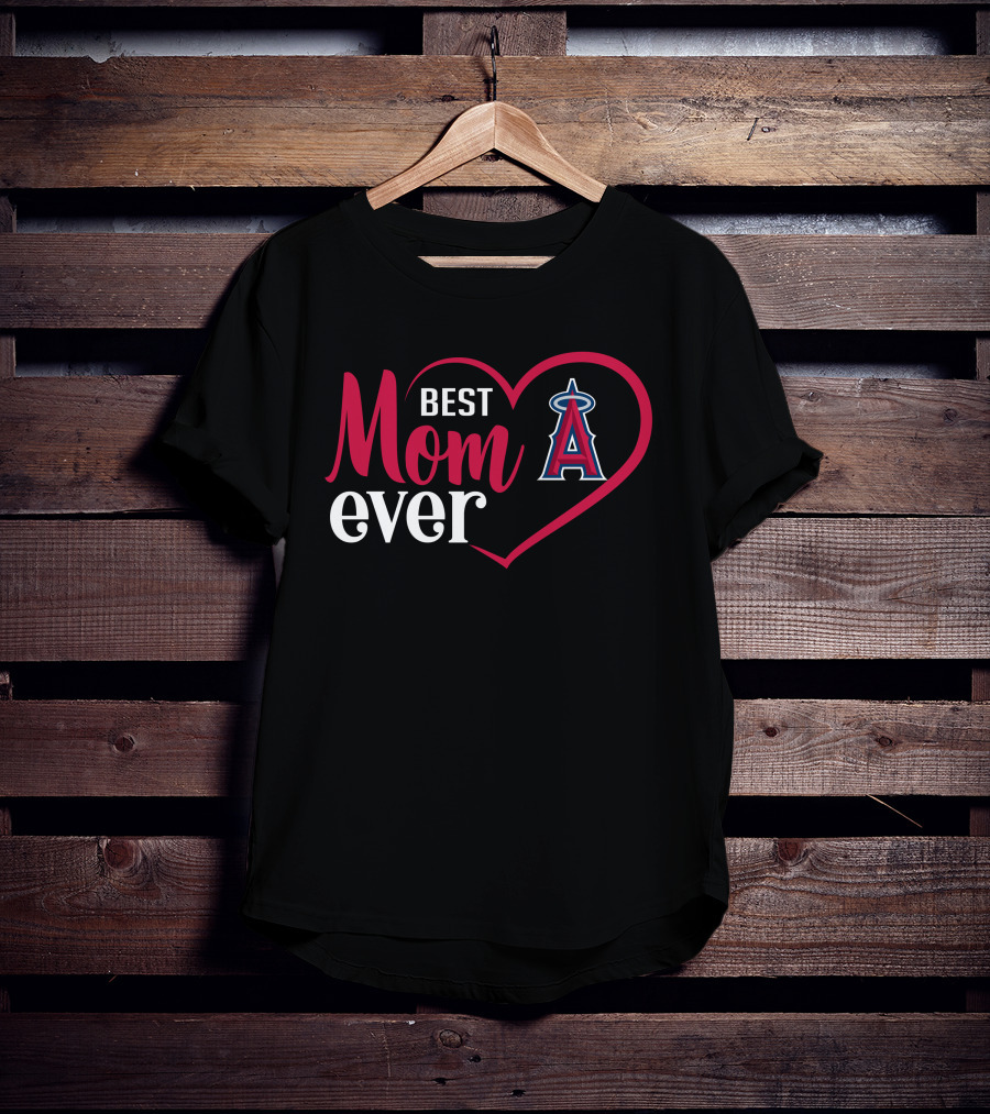 Los Angeles Angels Best Mom Ever Heart T-Shirt