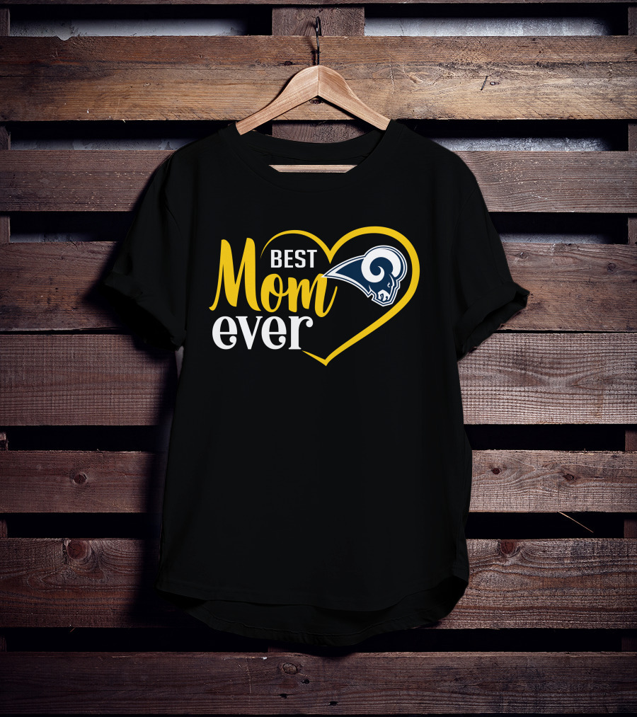 Los Angeles Rams Best Mom Ever Heart T-Shirt