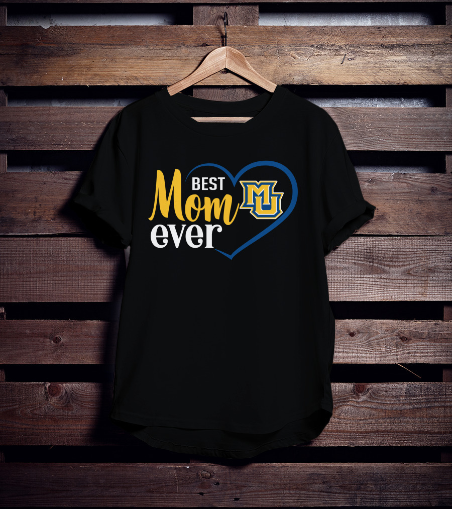 Marquette Golden Eagles Best Mom Ever Heart T-Shirt