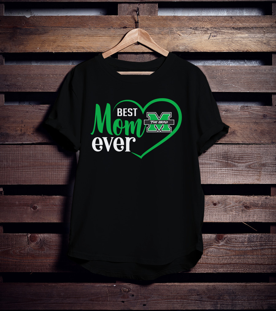 Marshall Thundering Herd Best Mom Ever Heart T-Shirt