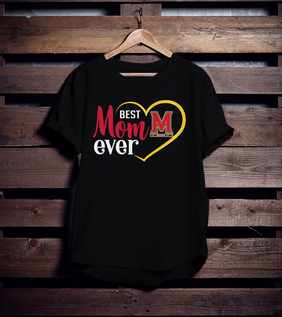 Maryland Terrapins Best Mom Ever Heart T-Shirt