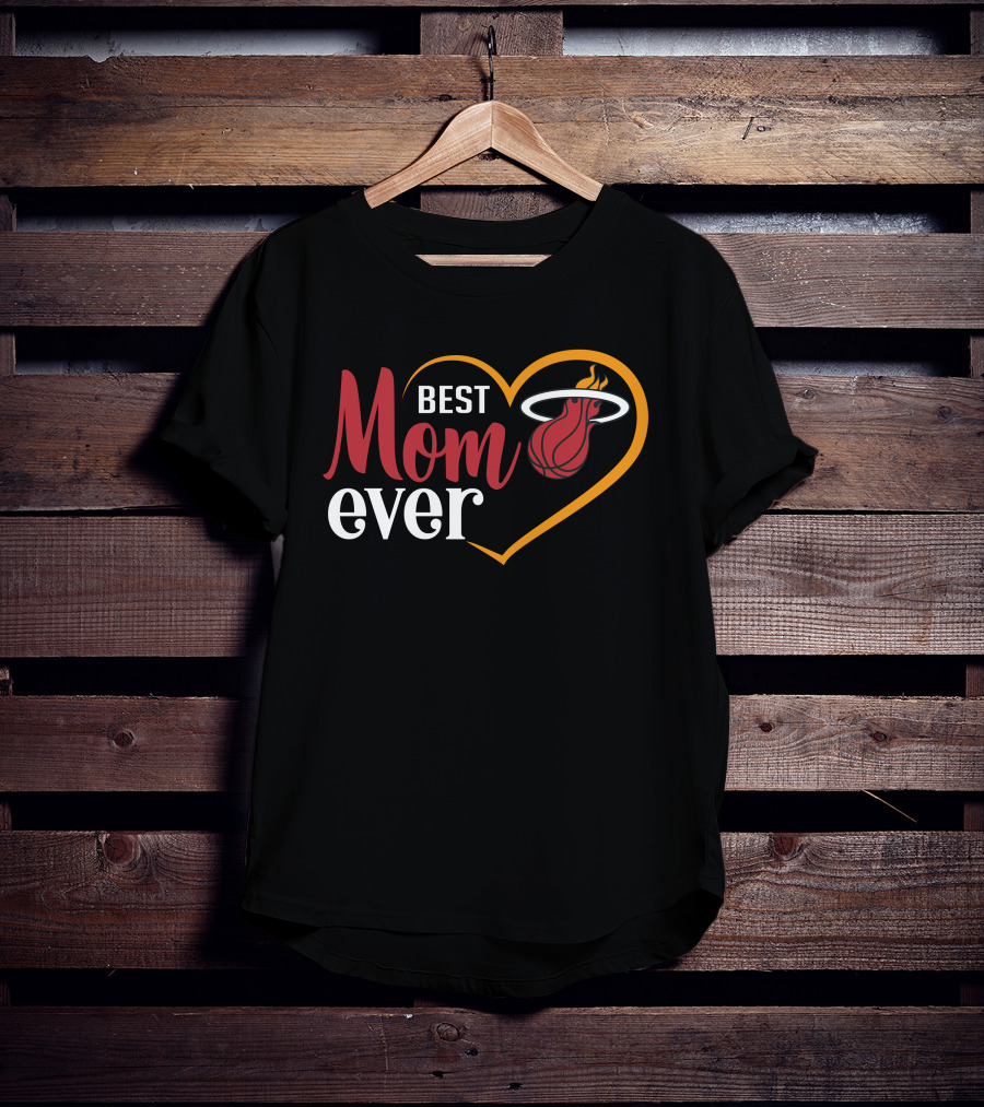 Miami Heat Best Mom Ever Heart Basketball T-Shirt
