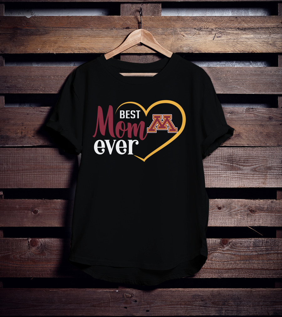 Minnesota Golden Gophers Best Mom Ever Heart T-Shirt