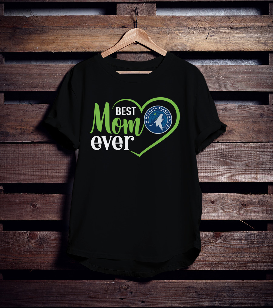 Minnesota Timberwolves Best Mom Ever Heart T-Shirt