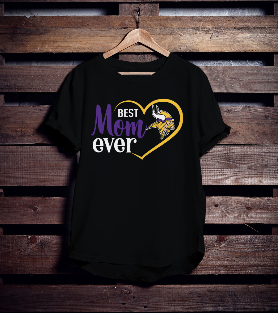 Minnesota Vikings Heart Best Mom Ever Viking T-Shirt