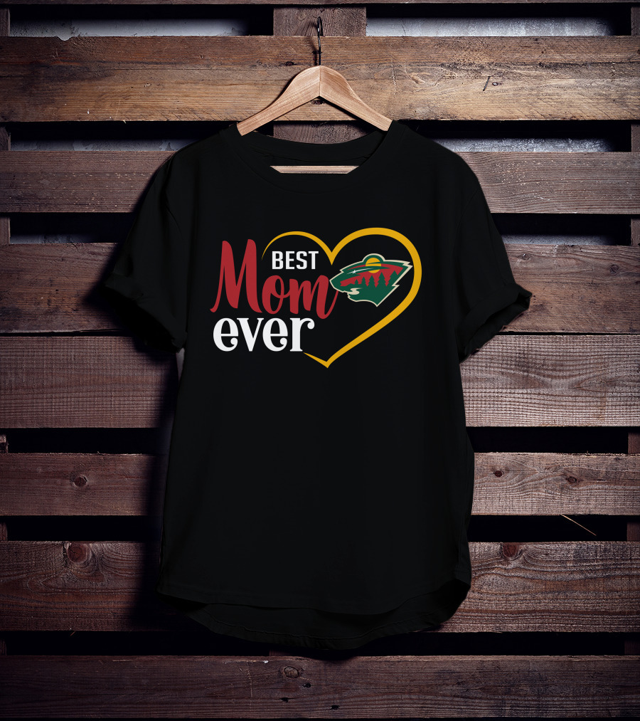 Minnesota Wild Best Mom Ever Heart T-Shirt