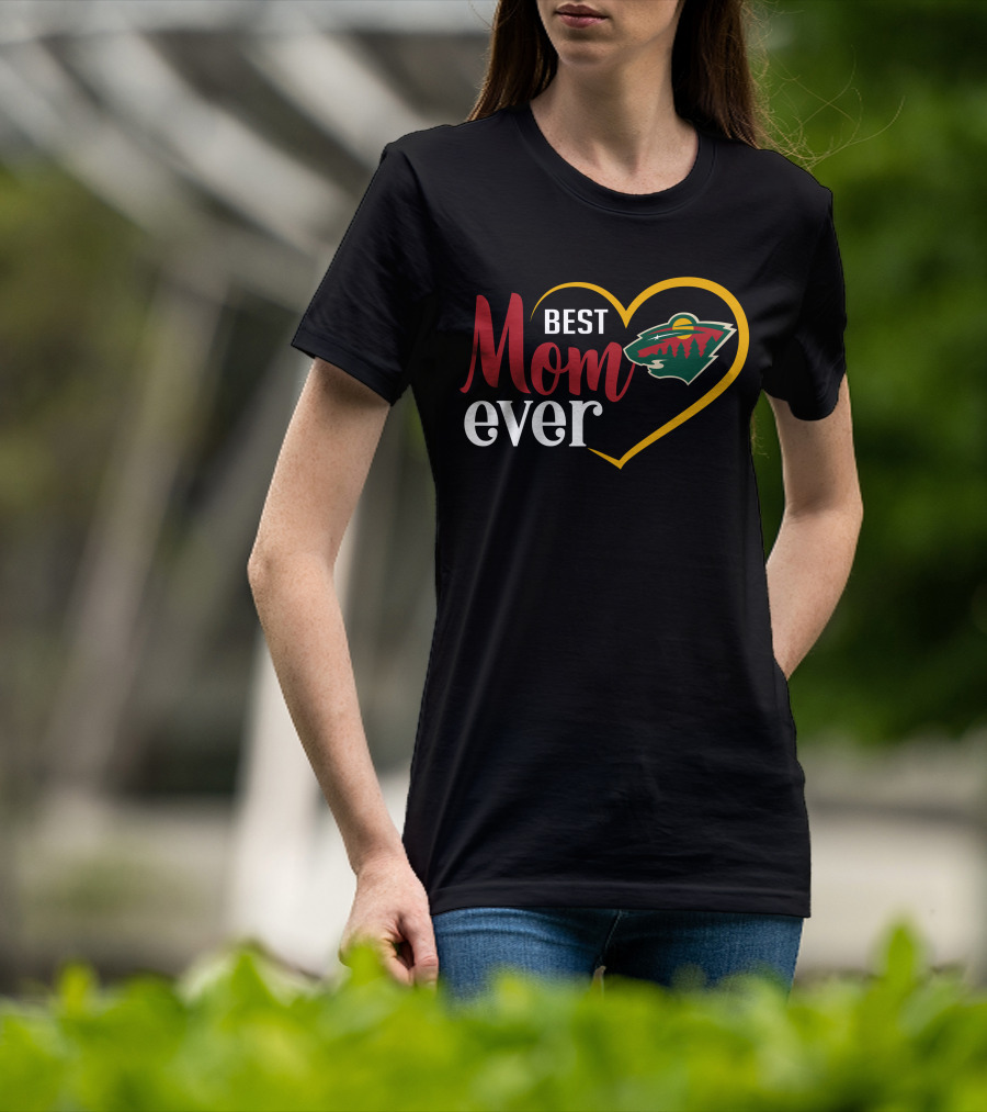 Minnesota Wild Best Mom Ever Heart T-Shirt
