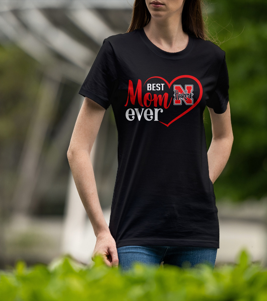 Nebraska Cornhuskers Best Mom Ever Heart T-Shirt