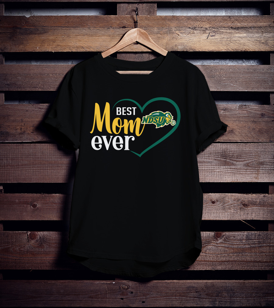 Best Mom Ever Ndsu Bison Heart T-Shirt
