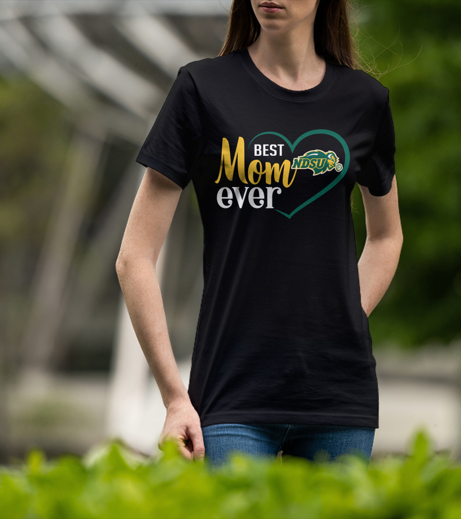 Best Mom Ever Ndsu Bison Heart T-Shirt