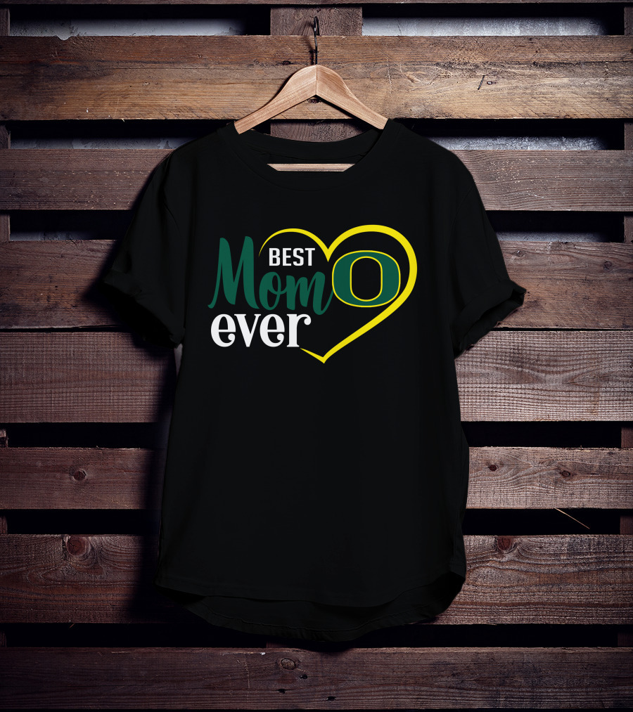 Oregon Ducks Best Mom Ever Heart O T-Shirt