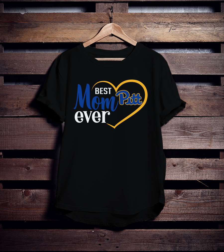 Best Mom Ever Pitt Panthers Heart T-Shirt