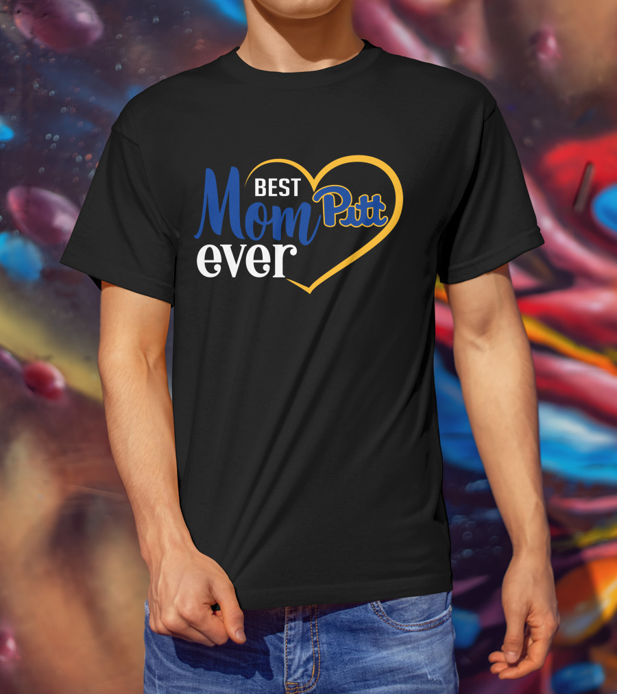Best Mom Ever Pitt Panthers Heart T-Shirt