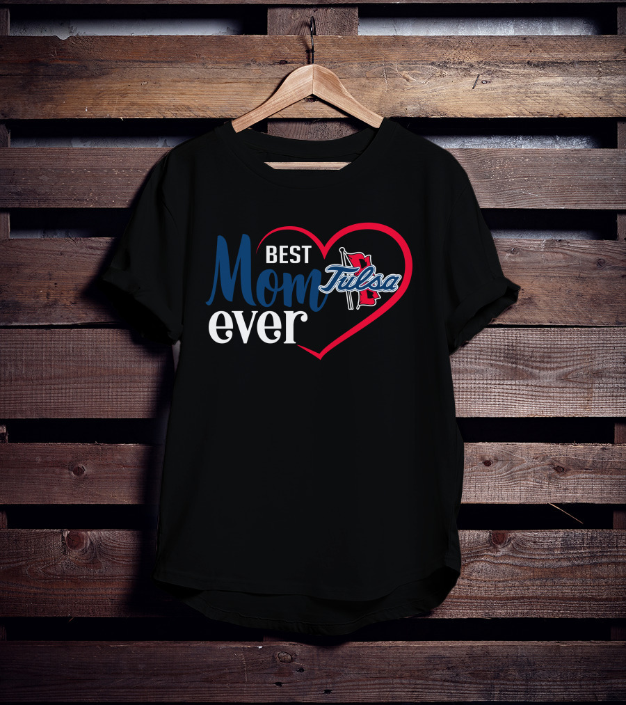 Best Mom Ever Tulsa Golden Hurricane Red Heart T-Shirt