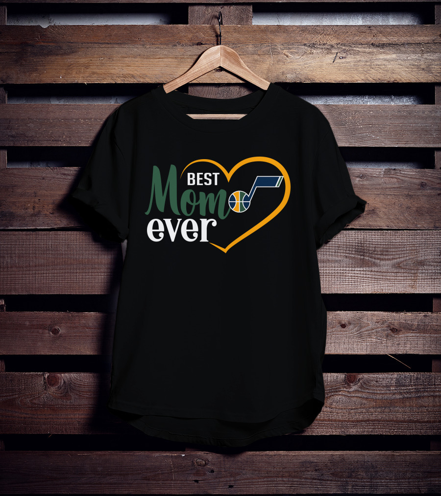 Utah Jazz Best Mom Ever Heart T-Shirt