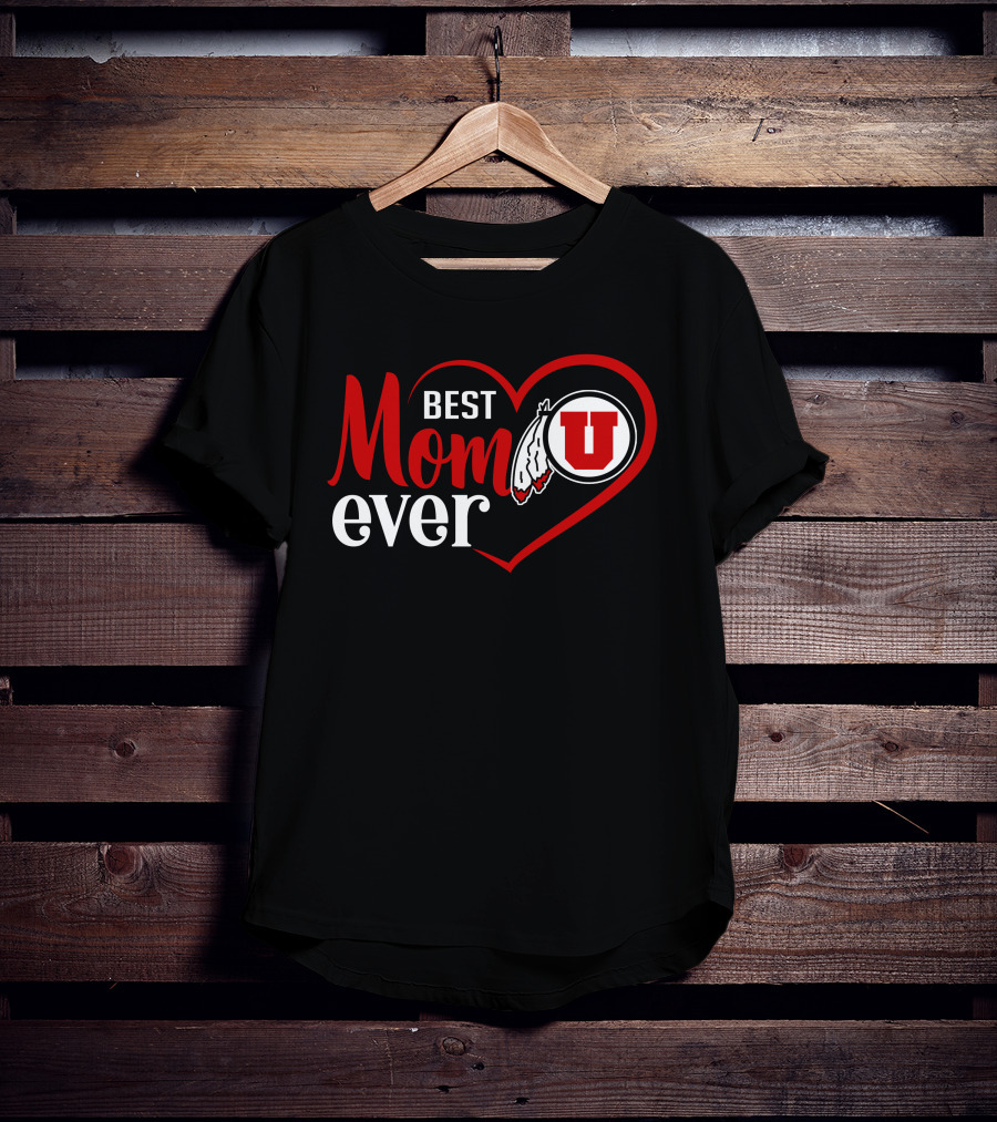 Best Mom Ever Utah Utes Heart T-Shirt
