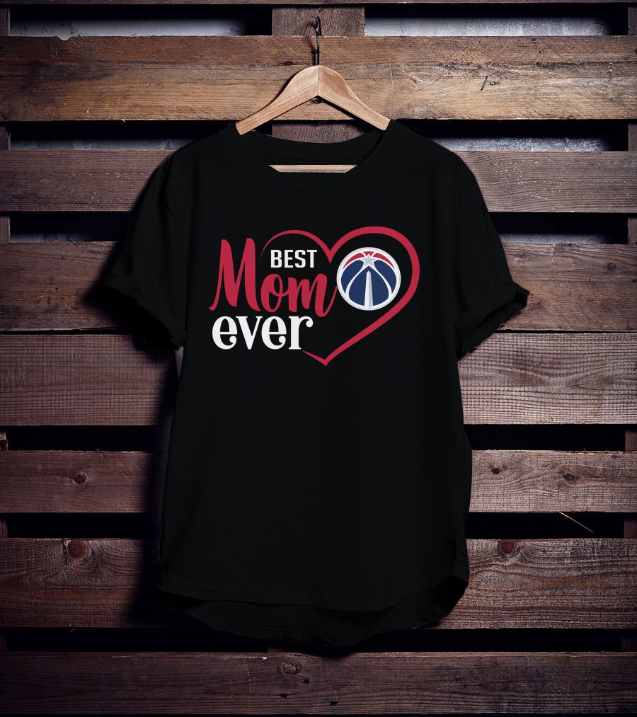Washington Wizards Best Mom Ever Heart T-Shirt