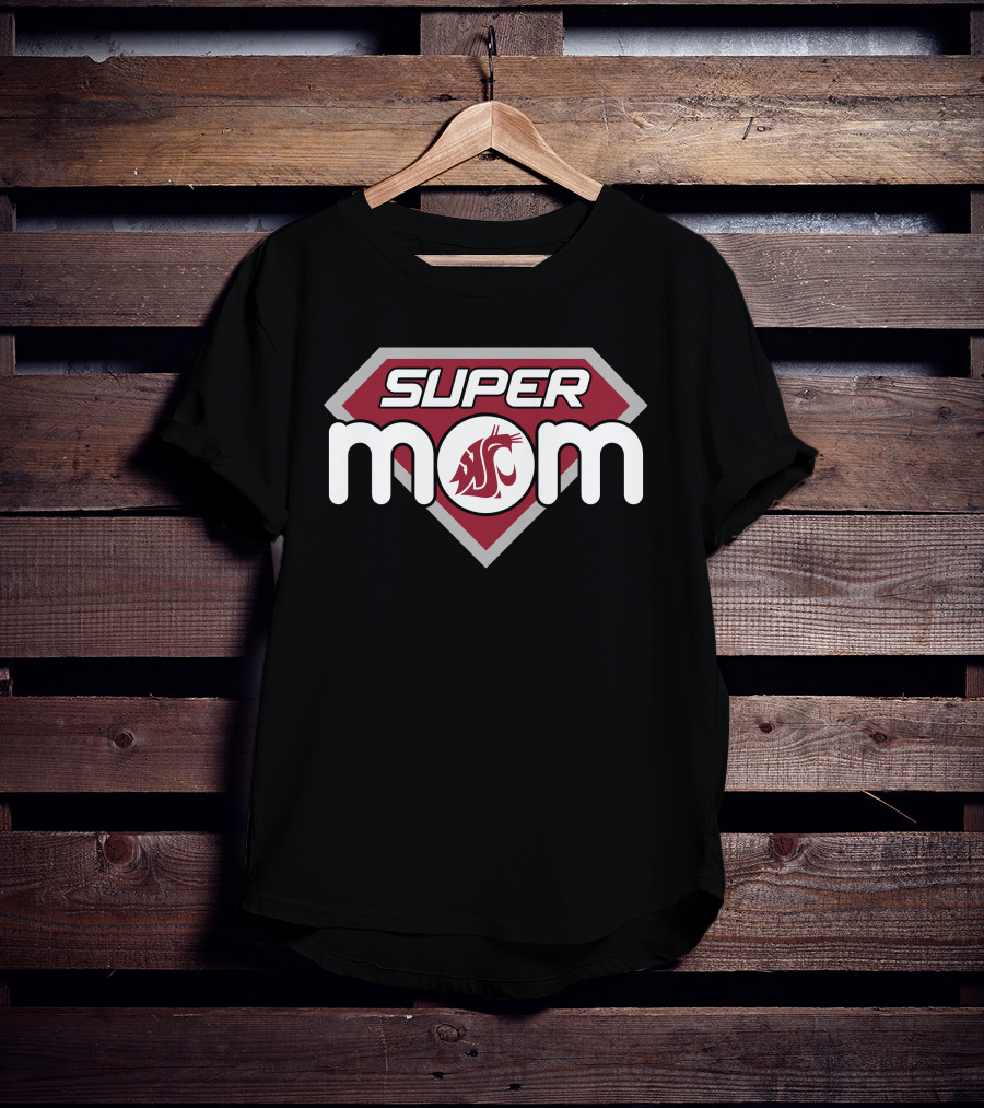 Super Mom Washington State Cougars Logo 123 T-Shirt