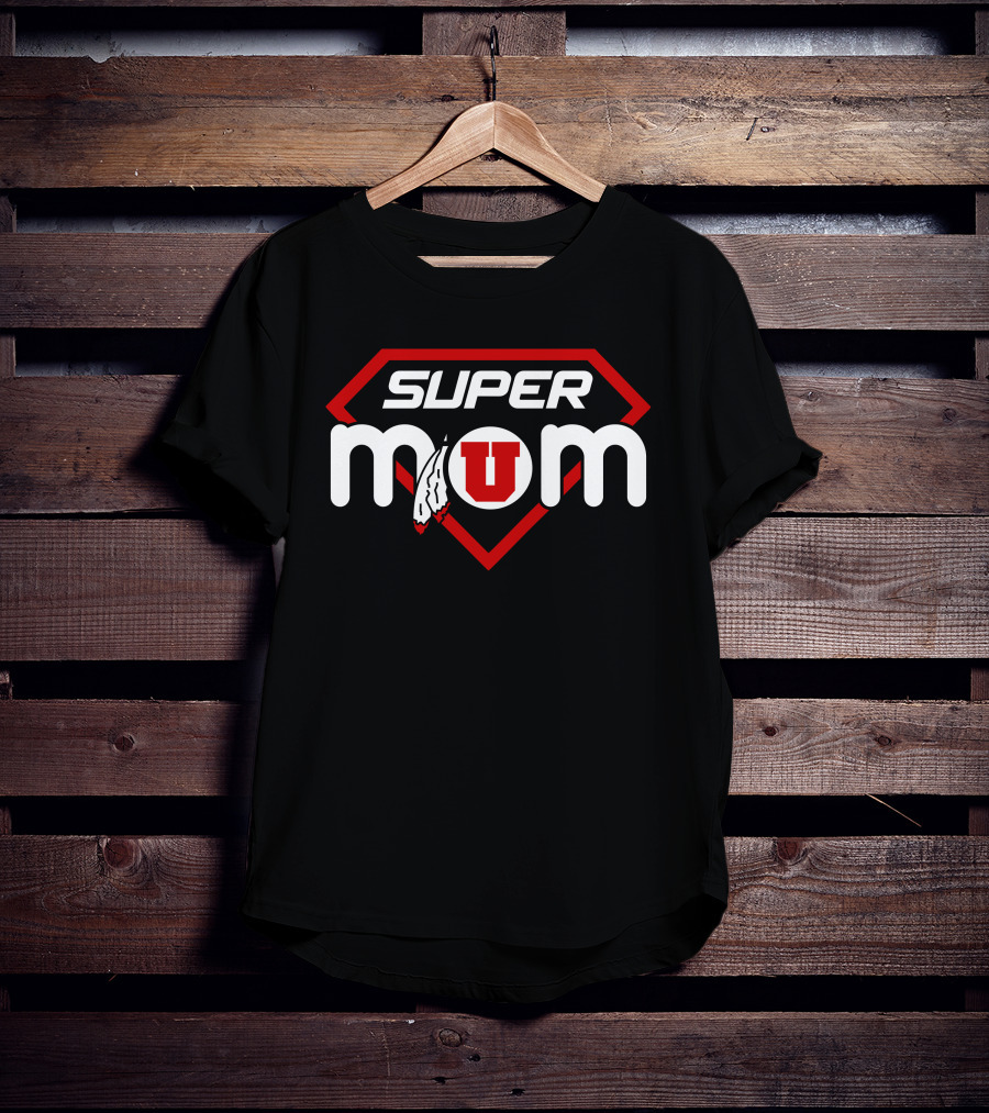 Super Mom Utah Utes U Feather T-Shirt
