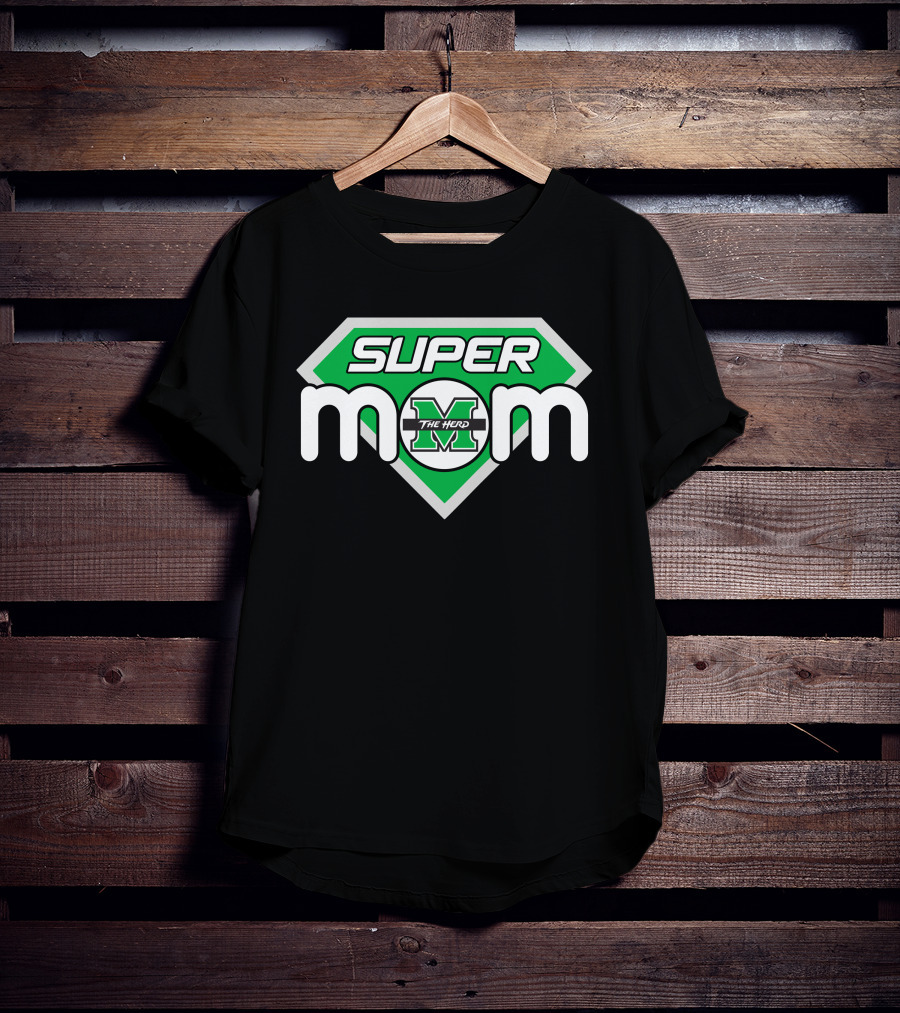 Marshall Thundering Herd Super Mom Logo With The Herd T-Shirt