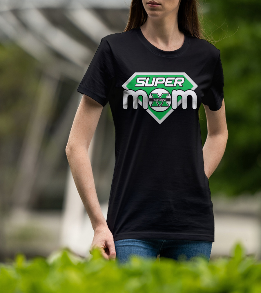 Marshall Thundering Herd Super Mom Logo With The Herd T-Shirt