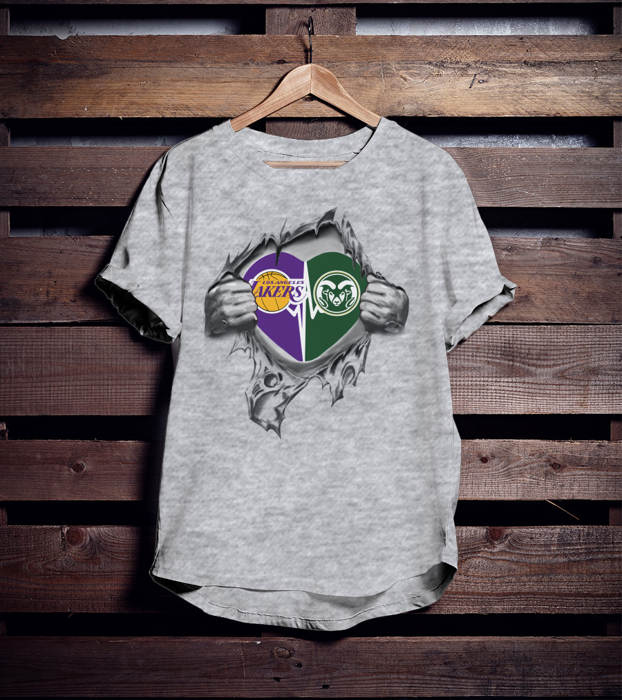 Los Angeles Lakers Colorado State Rams Heart In My Heart T-Shirt