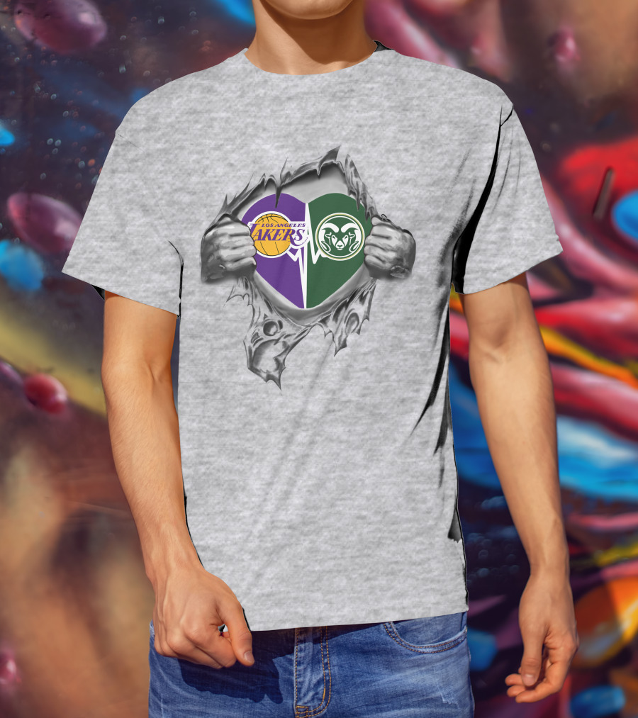 Los Angeles Lakers Colorado State Rams Heart In My Heart T-Shirt
