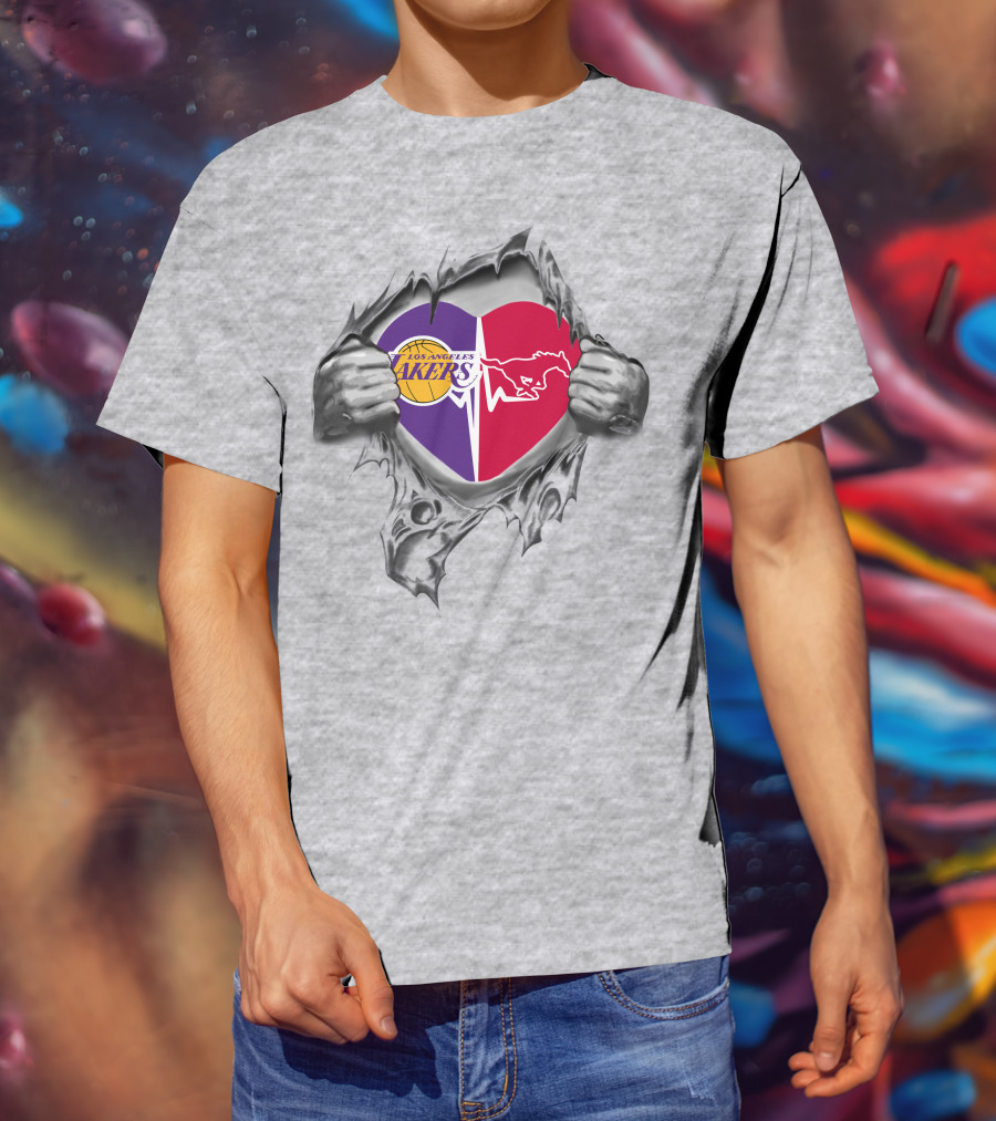 Los Angeles Lakers Smu Mustangs Heartbeat Passion T-Shirt