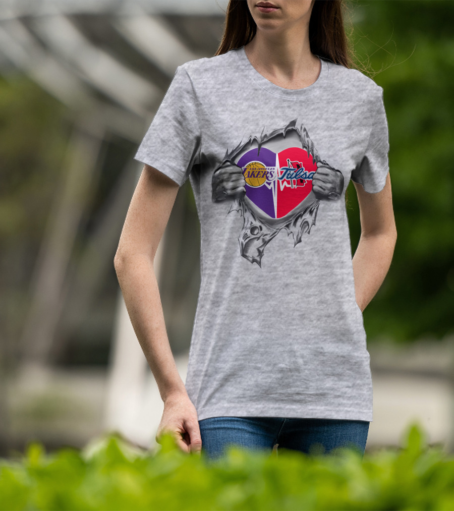 Lakers Tulsa Golden Hurricane Heart Fusion T-Shirt