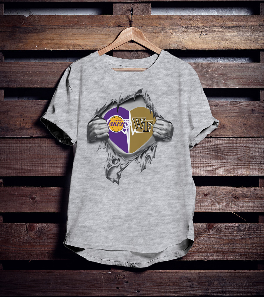 Lakers Wake Forest Heart Logo Integration T-Shirt
