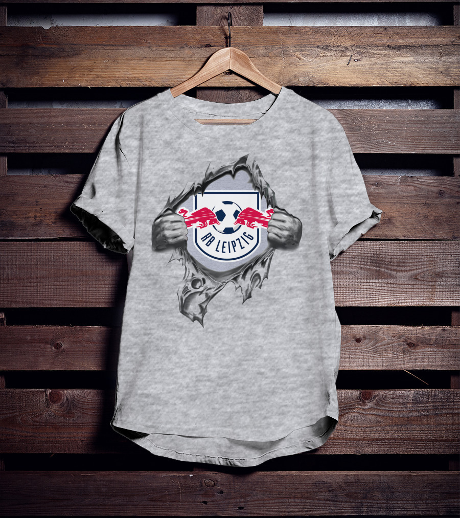 Rb Leipzig Super Fan Tearing Through Soccer Shield 288 T-Shirt
