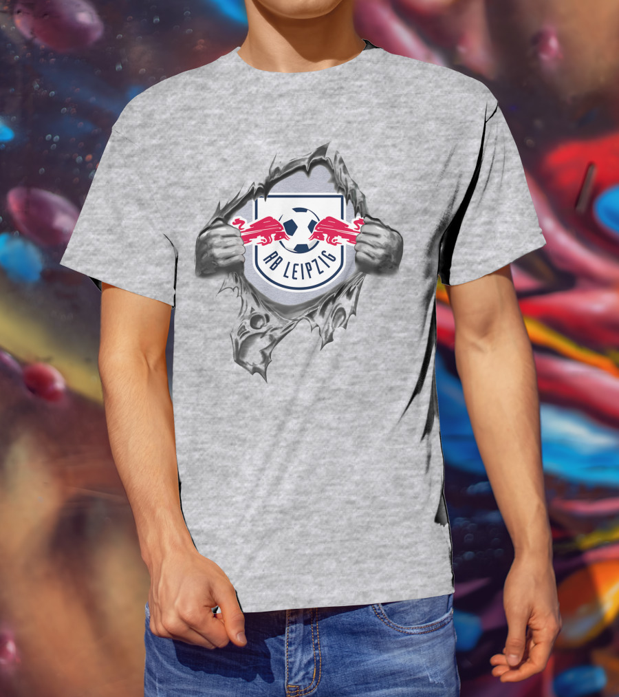 Rb Leipzig Super Fan Tearing Through Soccer Shield 288 T-Shirt