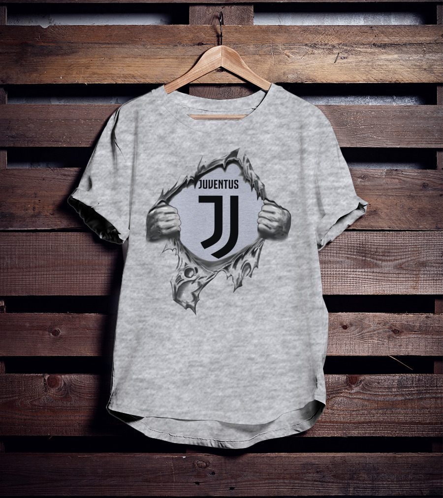 Juventus Super Fan Logo Jj Tearing Hands 295 T-Shirt