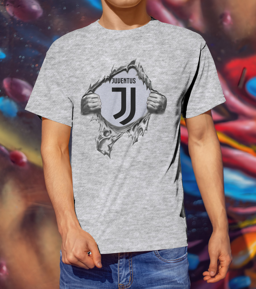 Juventus Super Fan Logo Jj Tearing Hands 295 T-Shirt