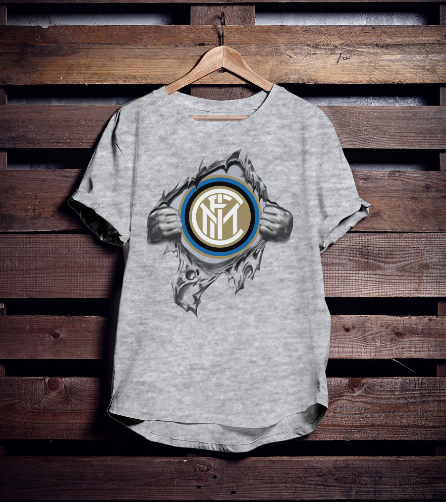 Inter Milan Super Fan 296 Iconic Club Logo Tear T-Shirt
