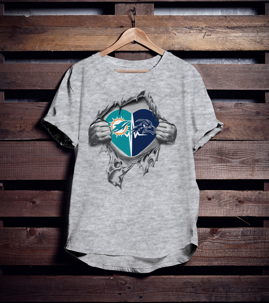 Dolphins North Florida Ospreys Heart T-Shirt