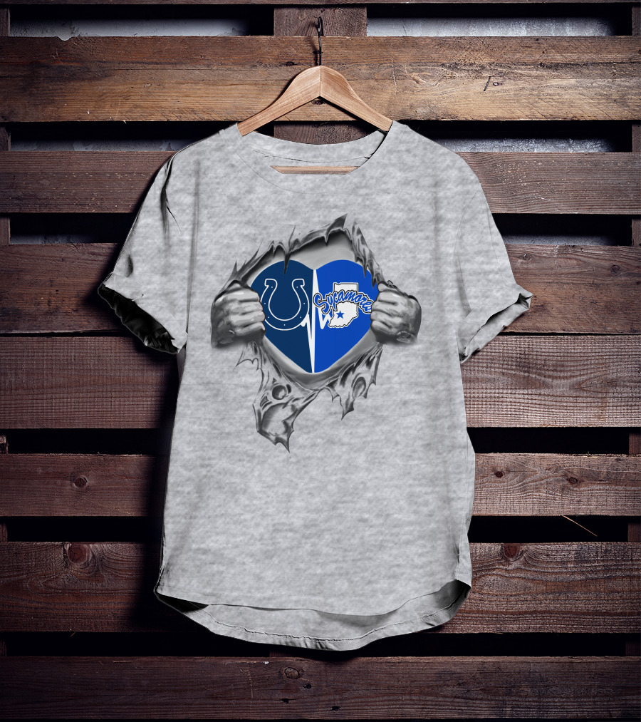 Colts Indiana State Sycamores Heart T-Shirt